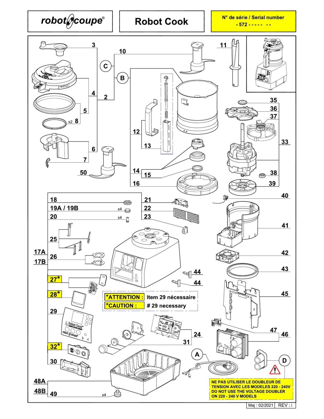 Pi Ces D Tach Es Robot Coupe R F Rences Vues Clat Es