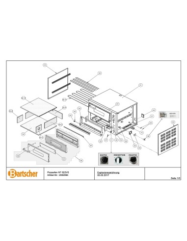 Pièces détachées pour Four à pizzas NT 622VS marque Bartsher 