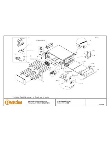 Pièces détachées pour Four à étages CL6080-1 marque Bartsher 