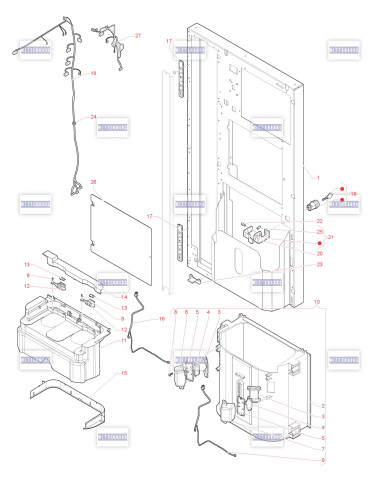 Pièces détachées 9000 - 230V 50Hz - Porte, côté intérieur - 2 - K0592X00 - Wittenborg 