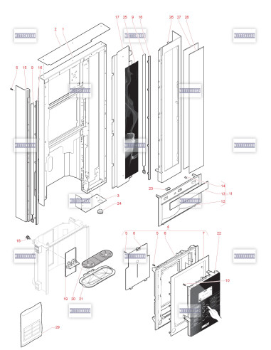 Pièces détachées 9000 - 230V 50Hz - Porte, côté extérieur - 1 - K0592X01 - Wittenborg 