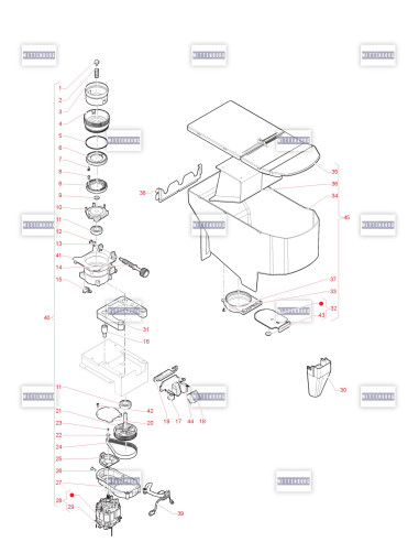 Pièces détachées 9000 - 230V 50Hz - Moulin à café et chambre de cafè B2C - 6 - K0592X01 - Wittenborg 