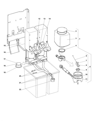 Pièces détachées 7600 - Freshbrew - Unité infuseur - 11 - K007X01 - Wittenborg 