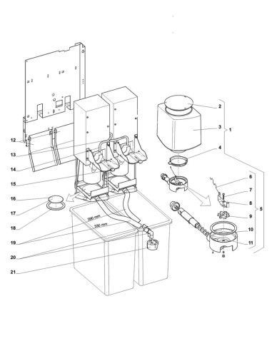 Pièces détachées 7600 - Freshbrew - Double infuseur - 11 - K007X02 - Wittenborg 