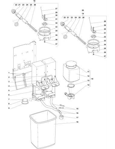 Pièces détachées 7600 - Freshbrew - Pièces de unité infuseur, double - 8 - K007X03 - Wittenborg 