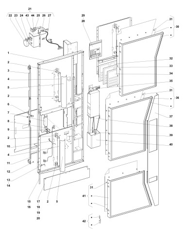 Pièces détachées 7600 - Fresh Brew - 220V 50Hz - Porte + cadre poster - 1 - K007X04 - Wittenborg 