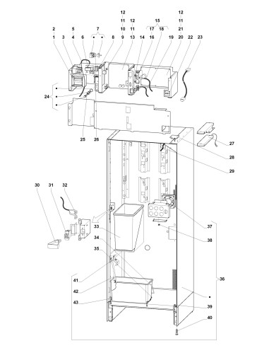 Pièces détachées 7600 - Fresh Brew - 220V 50Hz - Châssis et pièces électriques - 5 - K007X04 - Wittenborg 