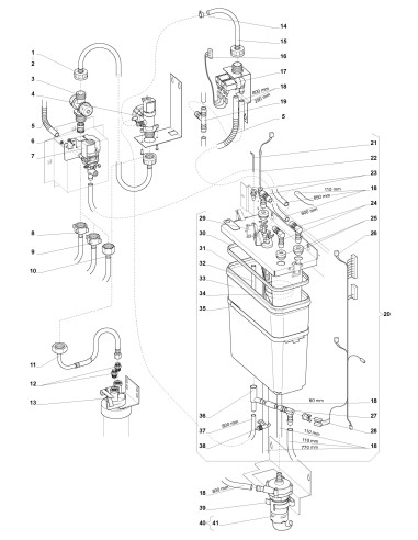 Pièces détachées 7600 - Fresh Brew - 220V 50Hz - Système et réservoir à eau - 6 - K007X04 - Wittenborg 