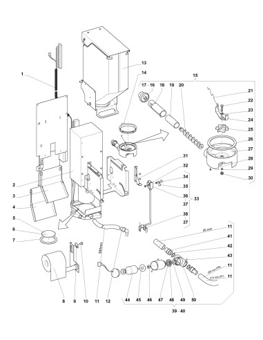 Pièces détachées 7600 - Fresh Brew - 220V 50Hz - Pièces de unité infuseur - 7 - K007X04 - Wittenborg 