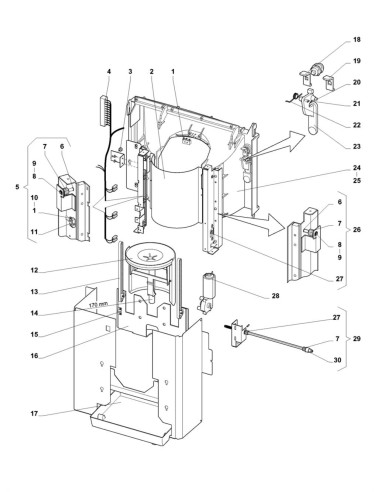 Pièces détachées 7600 - Instant - Niche à gobelets - 6 - K008X00 - Wittenborg 