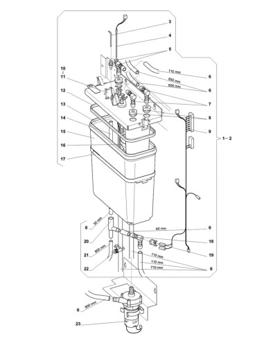 Pièces détachées 7600 - Instant - Réservoir à eau - 9 - K008X00 - Wittenborg 