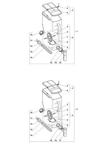 Pièces détachées 7600 - Instant - Conteneur, 6 lt - 14 - K008X00 - Wittenborg 