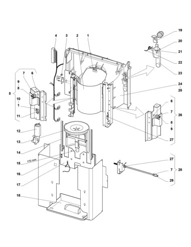 Pièces détachées 7600 - Instant - Niche à gobelets - 6 - K008X01 - Wittenborg 