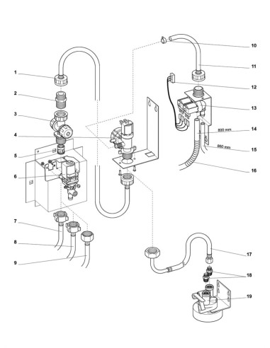 Pièces détachées 7600 - Instant - Système à eau - 8 - K008X01 - Wittenborg 