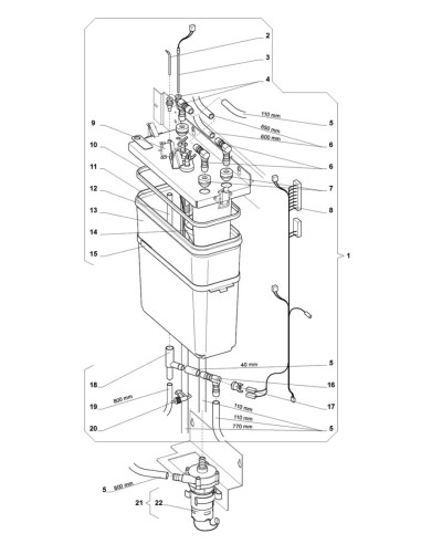 Pièces détachées 7600 - Instant - Réservoir à eau - 9 - K008X01 - Wittenborg 