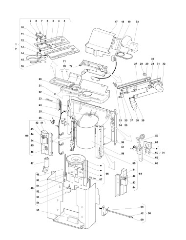 Pièces détachées 7600 - Instant - Niche à gobelets - 3 - K008X02 - Wittenborg 