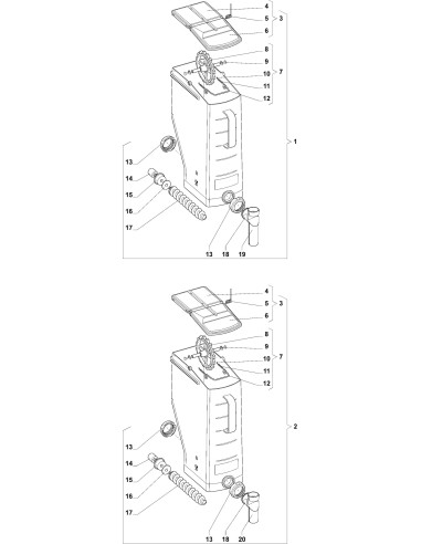 Pièces détachées 7600 - Instant - Conteneur, 6 lt - 11 - K008X02 - Wittenborg 