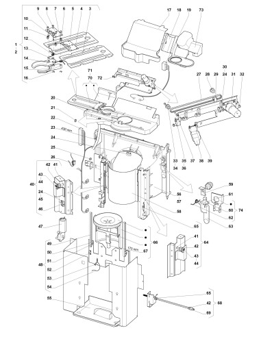 Pièces détachées 7600 - Instant - 220V 50Hz - Niche à gobelets - 3 - K008X03 - Wittenborg 