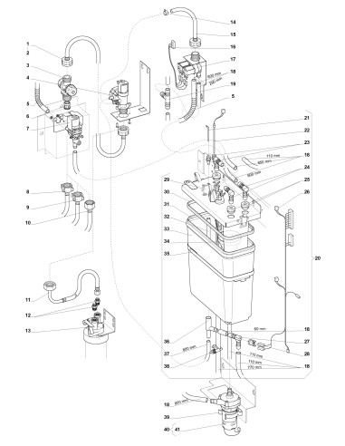 Pièces détachées 7600 - Instant - 220V 50Hz - Système et réservoir à eau - 6 - K008X03 - Wittenborg 