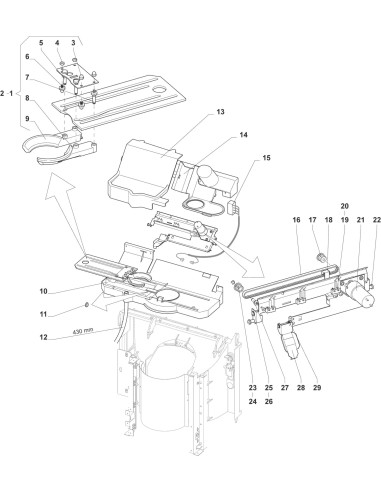 Pièces détachées 7600 - Espresso - Ensemble trappe a gobelets - 4 - K009X00 - Wittenborg 