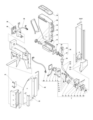 Pièces détachées 7600 - Espresso - Unité distributeur sucre/paletttes - 12 - K009X00 - Wittenborg 