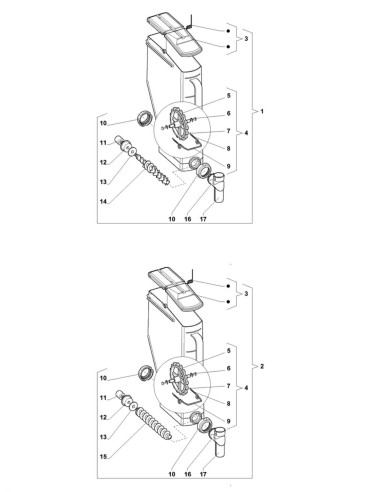 Pièces détachées 7600 - Espresso - Conteneur, 4 lt - 16 - K009X00 - Wittenborg 