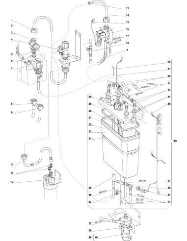 Pièces détachées 7600 - Espresso - Système et réservoir à eau - 6 - K009X02 - Wittenborg 