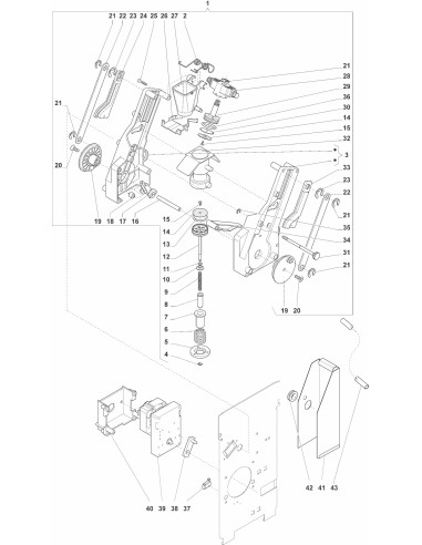 Pièces détachées 7600 - Espresso - Unité infuseur, Espresso Z3000 - 8 - K009X02 - Wittenborg 