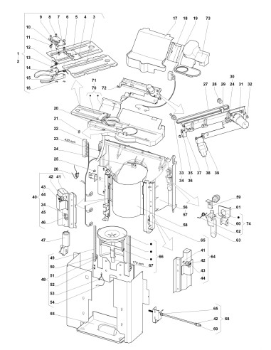 Pièces détachées 7600 - Espresso - 220V 50Hz - Niche à gobelets - 3 - K009X03 - Wittenborg 