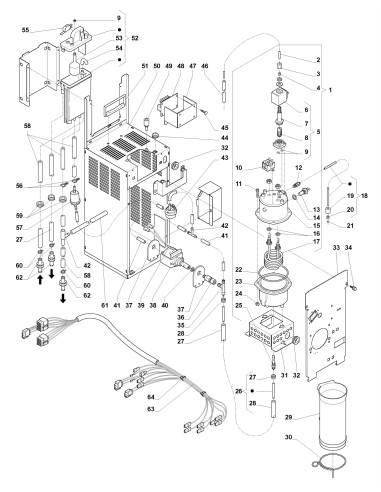 Pièces détachées 7600 - Espresso - 220V 50Hz - Unité réservoir à eau, Espresso - 7 - K009X03 - Wittenborg 