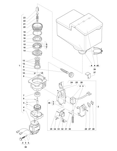 Pièces détachées 7600 - Espresso - 220V 50Hz - Unité moulin à café, Espresso - 9 - K009X03 - Wittenborg 