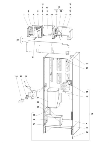 Pièces détachées 7600 Freshbrew Sigma - Châssis et pièces électriques - 5 - K022X00 - Wittenborg 