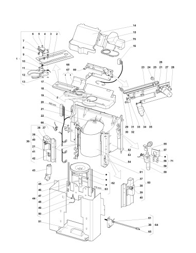 Pièces détachées Double Freshbrew Sigma - Niche à gobelets - 3 - K024X00 - Wittenborg 