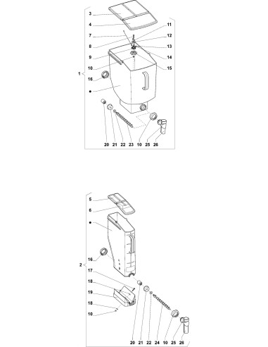 Pièces détachées Double Freshbrew Sigma - Ensemble Conteneur, FB - 8 - K024X00 - Wittenborg 