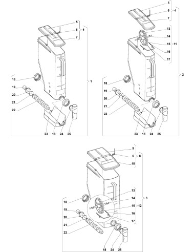 Pièces détachées Double Freshbrew Sigma - Ensemble Conteneur, IN - 11 - K024X00 - Wittenborg 