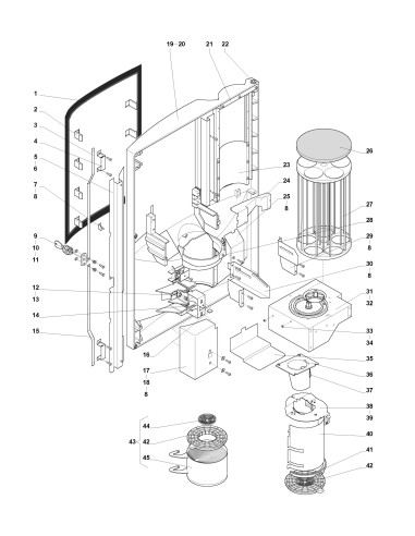 Pièces détachées 5500 Freshbrew - Porte, côte intérieur - 2 - K027X00 - Wittenborg 