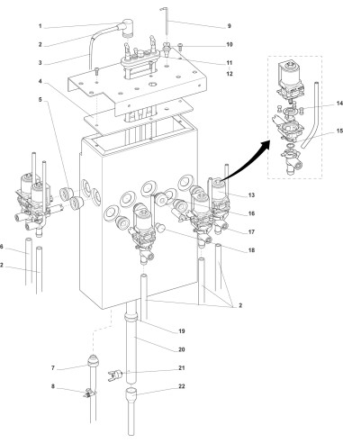 Pièces détachées 5500 Freshbrew - Réservoir à eau - 8 - K027X00 - Wittenborg 