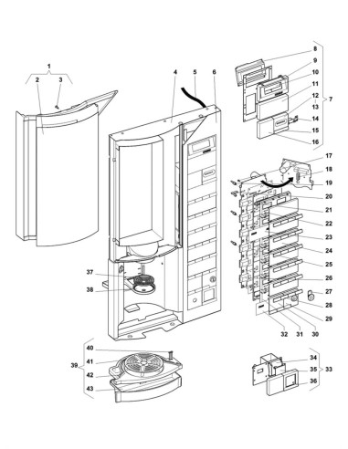 Pièces détachées 7100 - Freshbrew - Porte, côte extérieur - 1 - K014X00 - Wittenborg 