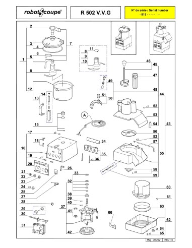 Pièces détachées pour Combinés R 502 V.V. G - Robot Coupe 