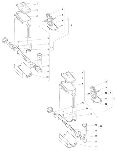 Pièces détachées 7100 - Freshbrew - Conteneur 3 lt - 11 - K014X01 - Wittenborg 