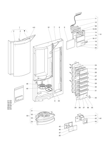 Pièces détachées 7100 - Freshbrew - Porte, côte extérieur - 1 - K014X02 - Wittenborg 