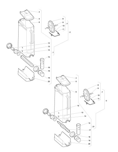 Pièces détachées 7100 - Freshbrew - Récipient ingrédients - 8 - K014X02 - Wittenborg 