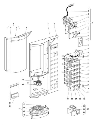 Pièces détachées 7100 - Espresso - Porte, côte extérieur - 1 - K015X00 - Wittenborg 