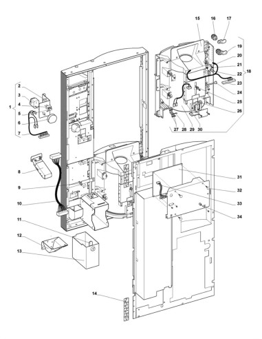 Pièces détachées 7100 - Espresso - Porte, côte intérieur - 2 - K015X00 - Wittenborg 