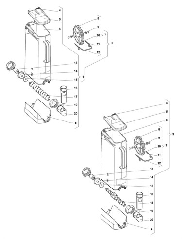 Pièces détachées 7100 - Espresso - Conteneur 3 lt - 8 - K015X00 - Wittenborg 