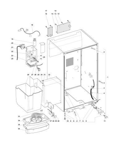 Pièces détachées 7100 Fresh Brew Maxi - Châssis et pièces électriques - 3 - K028X00 - Wittenborg 