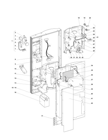 Pièces détachées 7100 Bean To Cup Fresh Brew Sigma - Porte, côte intérieur - 2 - K031X00 - Wittenborg 