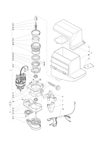 Pièces détachées 7100 Bean To Cup Fresh Brew Sigma - Moulin et Conteneur - 7 - K031X00 - Wittenborg 