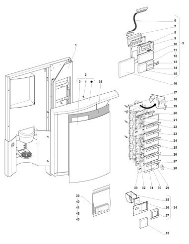 Pièces détachées Es 7100 Maxi - Porte, côte extérieur - 1 - K032X00 - Wittenborg 