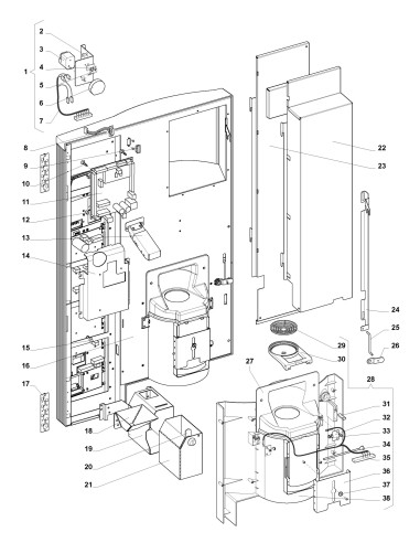 Pièces détachées Es 7100 Maxi - Porte, côte intérieur - 2 - K032X00 - Wittenborg 